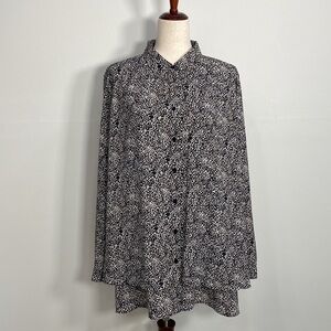 Chico's Blouse Layered button down Business Casual Flirty Women's XL NWT